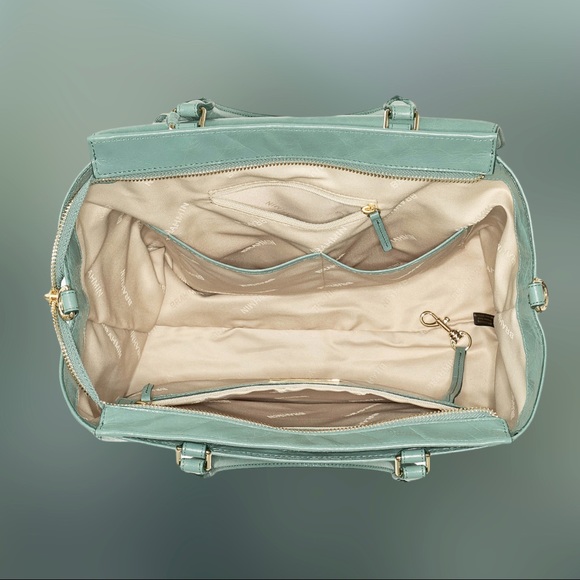 BRAHMIN TAYLOR SATCHEL TEAL EISENHOWER NEW W/ TAGS - Picture 4 of 9